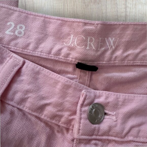 J CREW Mid Rise Slouchy Straight Light Pink Denim Preppy Jeans Women's 8 - Picture 6 of 9